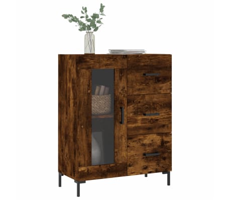 vidaXL Buffet ch&ecirc;ne fum&eacute; 69,5x34x90 cm bois d'ing&eacute;nierie