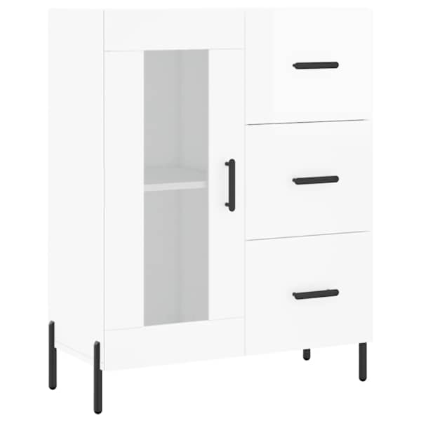 vidaXL puhvetkapp, k&otilde;rgl&auml;ikega valge, 69,5 x 34 x 90 cm, tehispuit