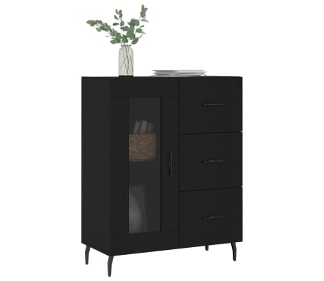 vidaXL Sideboard Black 69.5x34x90 cm Engineered Wood