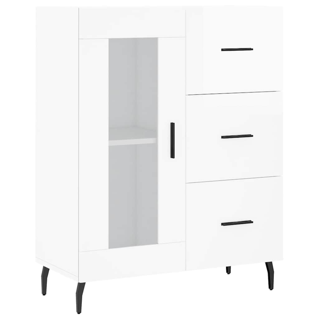 vidaXL Příborník bílý s vysokým leskem 69,5x34x90 cm kompozitní dřevo