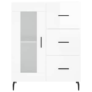 Příborník bílý s vysokým leskem 69,5x34x90 cm kompozitní dřevo - obrázek 5