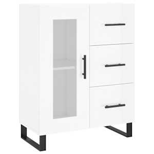 Příborník bílý s vysokým leskem 69,5x34x90 cm kompozitní dřevo - obrázek 2
