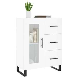 Příborník bílý s vysokým leskem 69,5x34x90 cm kompozitní dřevo - obrázek 3