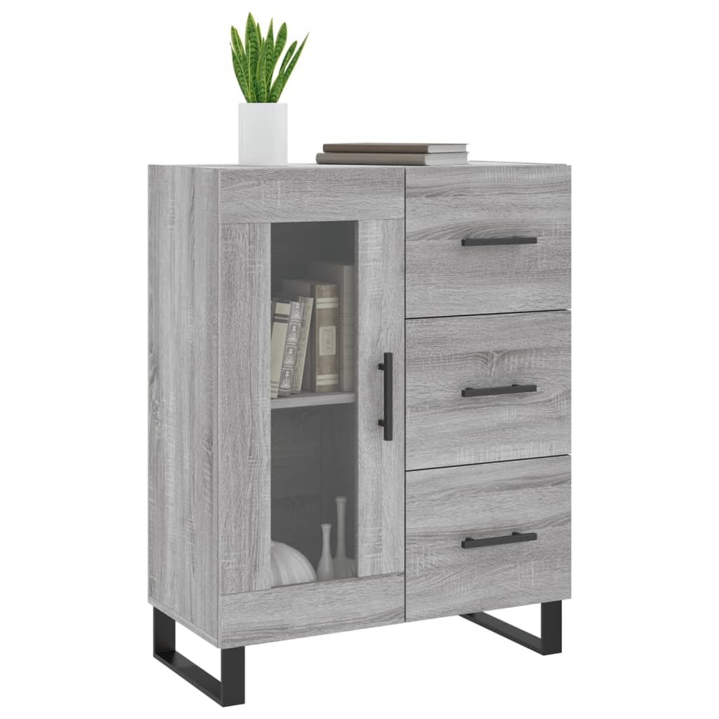 vidaXL Dressoir 69,5x34x90 cm bewerkt hout grijs sonoma eikenkleurig afbeelding