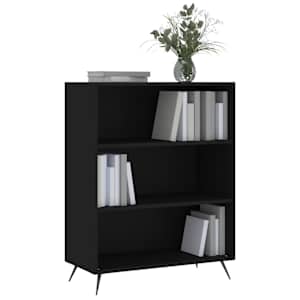vidaXL Bibliotecă, negru, 69,5x32,5x90 cm, lemn compozit
