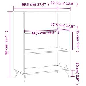 Knihovna bílá s vysokým leskem 69,5x32,5x90 cm kompozitní dřevo - obrázek 9