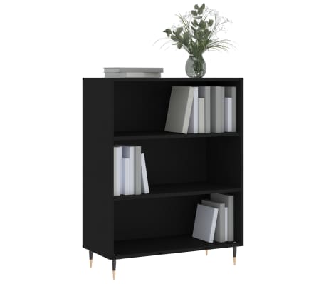 vidaXL Bibliotecă, negru, 69,5x32,5x90 cm, lemn compozit