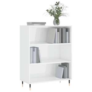 Knihovna bílá s vysokým leskem 69,5x32,5x90 cm kompozitní dřevo - obrázek 3