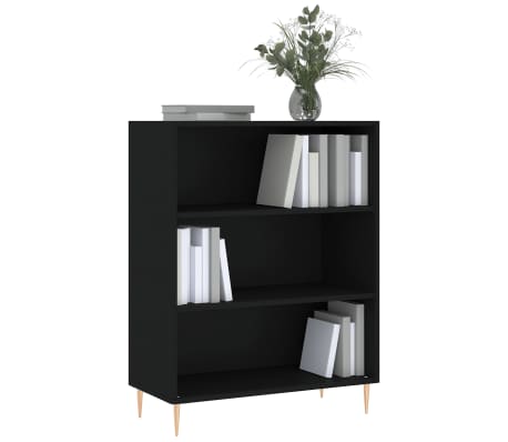 vidaXL Bookcase Black 69.5x32.5x90 cm Engineered Wood