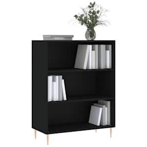 vidaXL Bookcase Black 69.5x32.5x90 cm Engineered Wood
