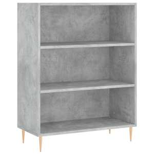 vidaXL raamaturiiul, betoonhall, 69,5 x 32,5 x 90 cm, tehispuit