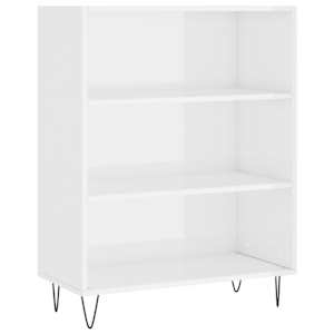 Knihovna bílá s vysokým leskem 69,5x32,5x90 cm kompozitní dřevo - obrázek 2
