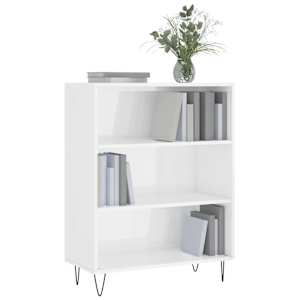 Knihovna bílá s vysokým leskem 69,5x32,5x90 cm kompozitní dřevo - obrázek 3