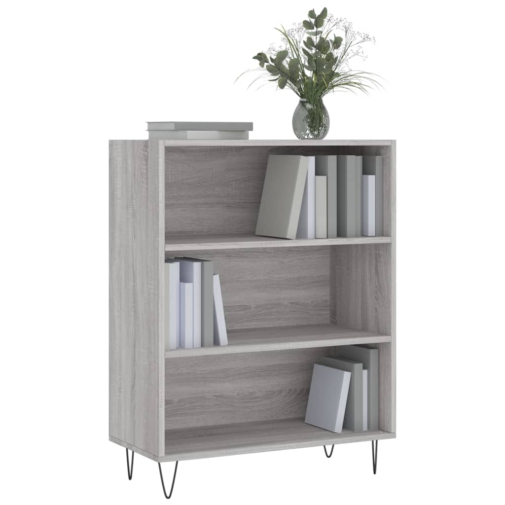 vidaXL Boekenkast 69,5x32,5x90 cm bewerkt hout grijs sonoma eikenkleur afbeelding