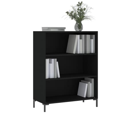 vidaXL Knygų spinta, juoda, 69,5x32,5x90cm, apdirbta mediena