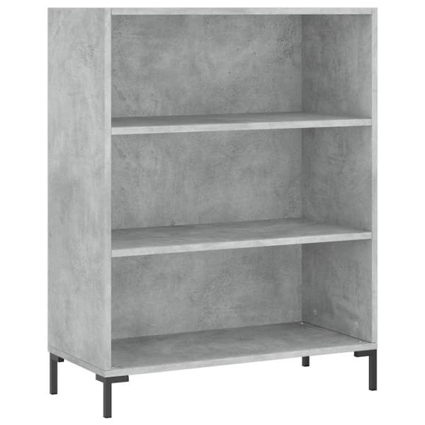 vidaXL raamaturiiul, betoonhall, 69,5 x 32,5 x 90 cm, tehispuit