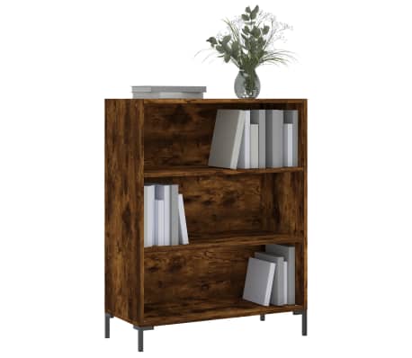 vidaXL f&uuml;st&ouml;s t&ouml;lgy sz&iacute;nű szerelt fa k&ouml;nyvespolc 69,5 x 32,5 x 90 cm