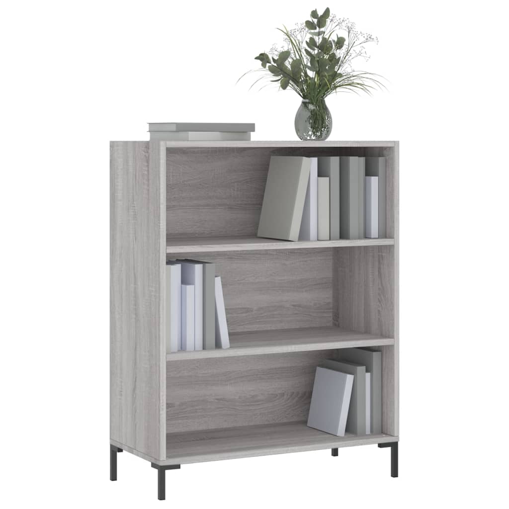 vidaXL Boekenkast 69,5x32,5x90 cm bewerkt hout grijs sonoma eikenkleur afbeelding