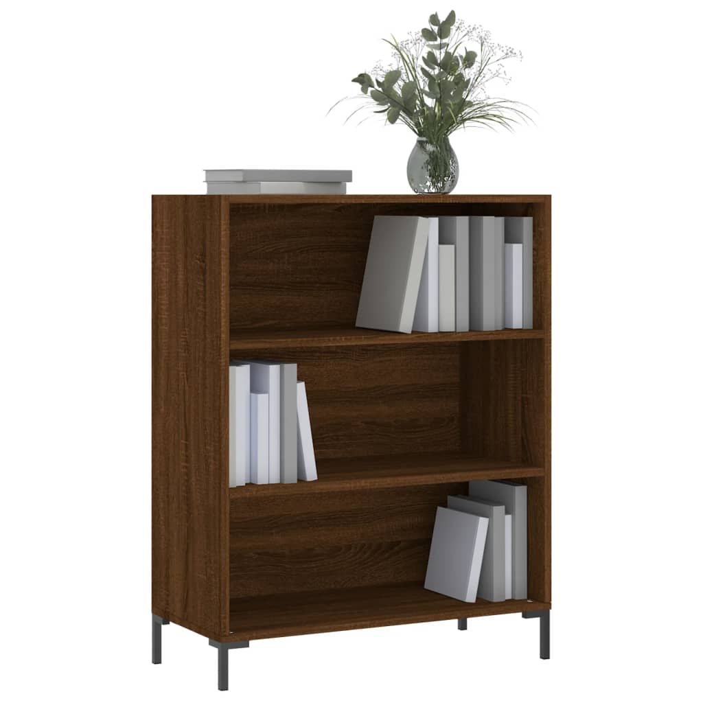 vidaXL Bookcase Brown Oak 69.5x32.5x90 cm Engineered Wood