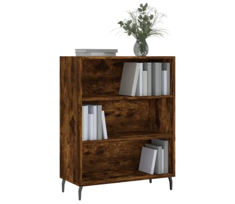 vidaXL Шкаф с рафтове, опушен дъб, 69,5x32,5x90 см, инженерно дърво