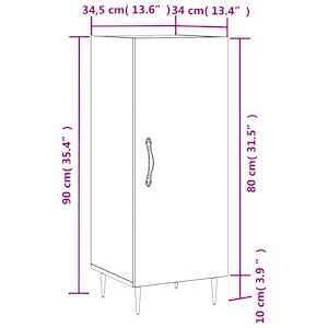 Příborník bílý s vysokým leskem 34,5x34x90 cm kompozitní dřevo - obrázek 13