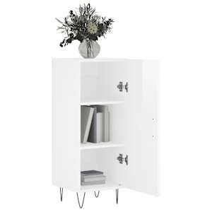 Příborník bílý s vysokým leskem 34,5x34x90 cm kompozitní dřevo - obrázek 4