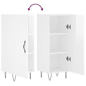 Příborník bílý s vysokým leskem 34,5x34x90 cm kompozitní dřevo - obrázek 9