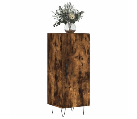 vidaXL Сайдборд, опушен дъб, 34,5x34x90 см, инженерно дърво