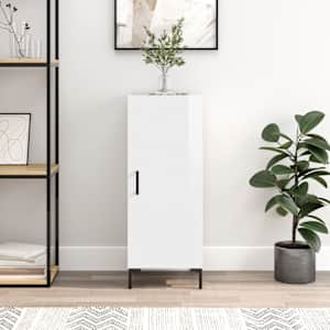 Příborník bílý s vysokým leskem 34,5x34x90 cm kompozitní dřevo