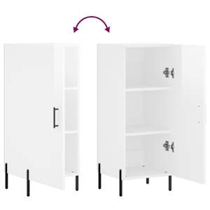Příborník bílý s vysokým leskem 34,5x34x90 cm kompozitní dřevo - obrázek 9