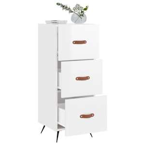 Příborník bílý s vysokým leskem 34,5x34x90 cm kompozitní dřevo - obrázek 4