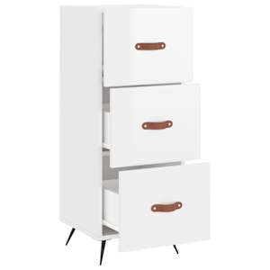 Příborník bílý s vysokým leskem 34,5x34x90 cm kompozitní dřevo - obrázek 5