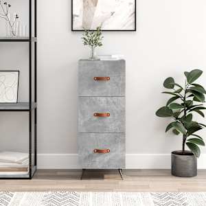 Příborník betonově šedý 34,5 x 34 x 90 cm kompozitní dřevo - obrázek 1