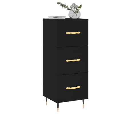 vidaXL Sideboard Schwarz 34,5x34x90 cm Holzwerkstoff