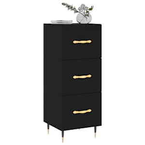 vidaXL Sideboard Schwarz 34,5x34x90 cm Holzwerkstoff
