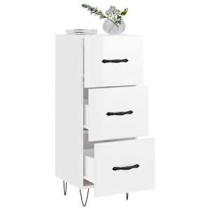 Příborník bílý s vysokým leskem 34,5x34x90 cm kompozitní dřevo - obrázek 4