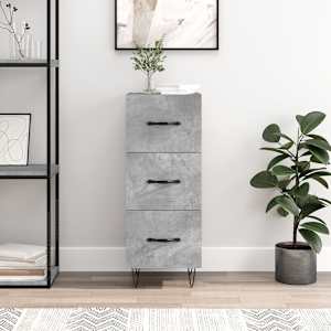 Příborník betonově šedý 34,5 x 34 x 90 cm kompozitní dřevo - obrázek 1