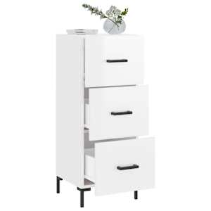 Příborník bílý s vysokým leskem 34,5x34x90 cm kompozitní dřevo - obrázek 4