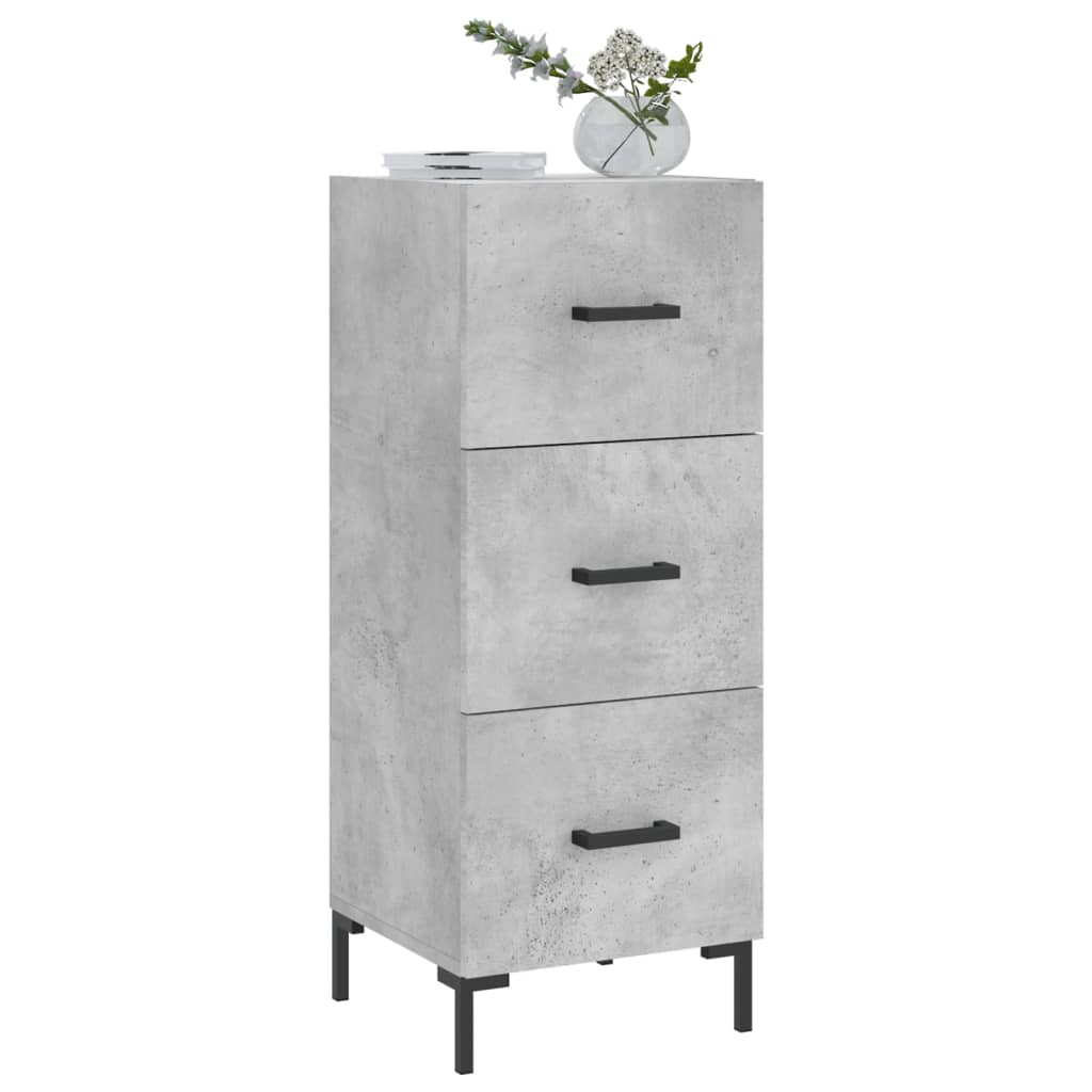 vidaXL Dressoir 34,5x34x90 cm bewerkt hout betongrijs afbeelding