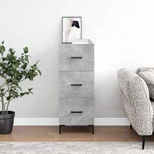 Komoda betonsko siva 34,5x34x90 cm inženirski les