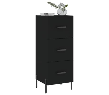 vidaXL Servantă, negru, 34,5x34x90 cm, lemn compozit