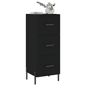 vidaXL Servantă, negru, 34,5x34x90 cm, lemn compozit