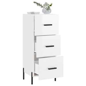 Příborník bílý s vysokým leskem 34,5x34x90 cm kompozitní dřevo - obrázek 4