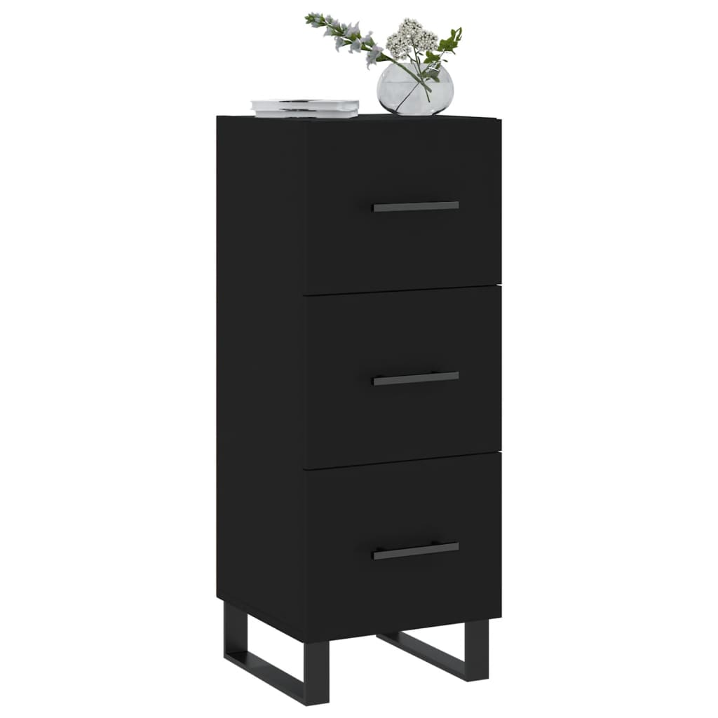 vidaXL Sideboard Schwarz 34,5x34x90 cm Holzwerkstoff