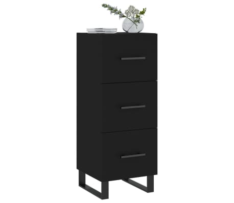 vidaXL Sideboard Schwarz 34,5x34x90 cm Holzwerkstoff