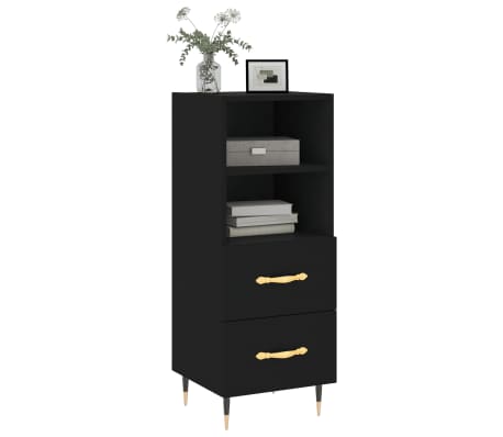 vidaXL &Scaron;oninė spintelė, juodos spalvos, 34,5x34x90cm, apdirbta mediena