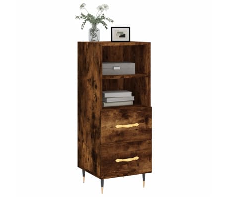 vidaXL Servantă, stejar fumuriu, 34,5x34x90 cm, lemn compozit