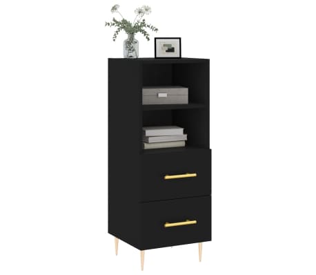 vidaXL Servantă, negru, 34,5x34x90 cm, lemn compozit