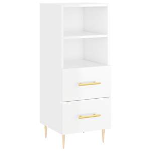 Příborník bílý s vysokým leskem 34,5x34x90 cm kompozitní dřevo - obrázek 2