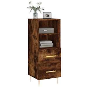 vidaXL Dressoir 34,5x34x90 cm bewerkt hout gerookt eiken